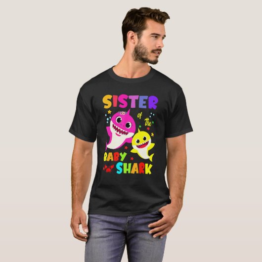 Zuster Shark Family Moeder Zuster Zuster T-shirt (Voorkant volledig)