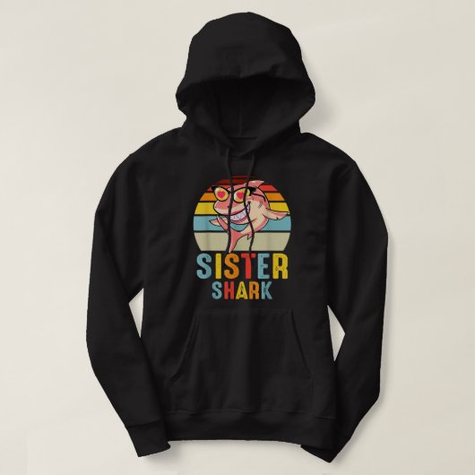 Zuster Shark Retro Shark Lover Moeder Da Hoodie (Design voorkant)