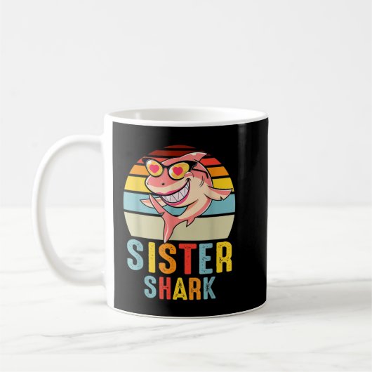 Zuster Shark  Retro Shark Lover Moeder Da Koffiemok (Links)