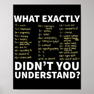 Zuster Shorthand verpleegkundige of verpleegkundig Poster