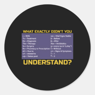 Zuster Shorthand verpleegkundige of verpleegkundig Ronde Sticker