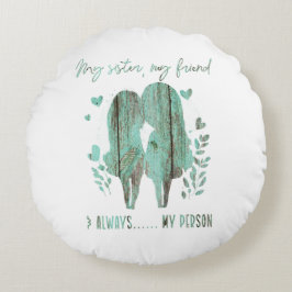 Zuster Silhouet met Quote Rond Kussen