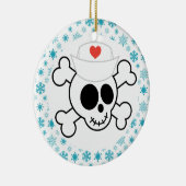 Zuster Skull Funny Nursing met kerst Keepslag Keramisch Ornament (Rechts)