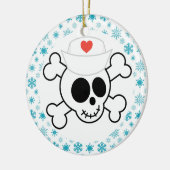 Zuster Skull Funny Nursing met kerst Keepslag Keramisch Ornament (Links)