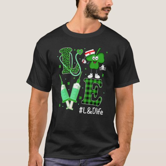 Zuster St Patrick S Day Irish Nurse Shamrock Love T-shirt (Voorkant)