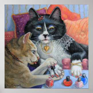 "Zuster Stuff" kat zusters doen hun nagels Poster