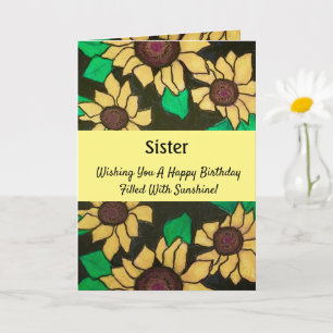 Zuster Sunny Sunflower Happy Birthday Kaart