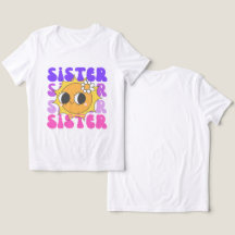 Zuster T-shirt, Retro Groovy Zuster T-shirt, Ouder