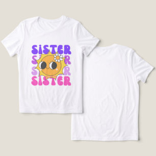 Zuster T-shirt, Retro Groovy Zuster T-shirt, Ouder Tri-Blend Shirt