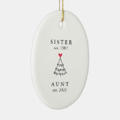 zuster | Tante Year Est. Christmas Keramisch Ornament (Rechts)