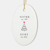 zuster | Tante Year Est. Christmas Keramisch Ornament (Links)
