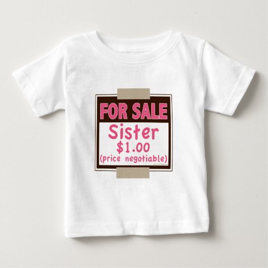 Zuster te koop Baby shirt (Voorkant)