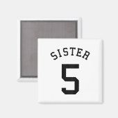 Zuster Team Uniform # 5 Handbyll Sis Voetbal Volle Magneet (Voorkant / Achterkant)