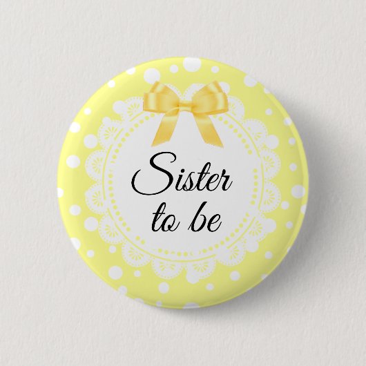 Zuster to be Yellow Polka Dot Shower Button (Voorkant)