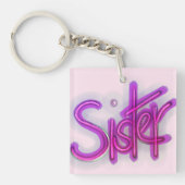 Zuster Typografie Paarse Sleutelhanger (Voorkant)