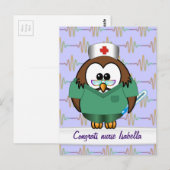 zuster uil briefkaart (Voorkant / Achterkant)