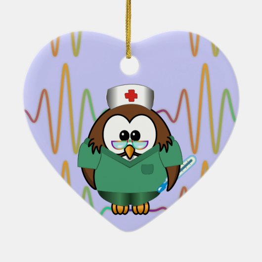 zuster uil keramisch ornament (Achterkant)