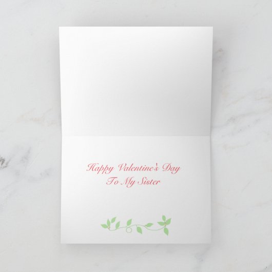 Zuster Valentijn Card Kaart (Binnen)