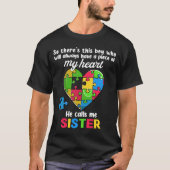 zuster van autisme Brother Sis Family Autistic Sup T-shirt (Voorkant)