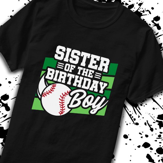 Zuster van Birthday Boy Boys Baseball Birthday T-shirt