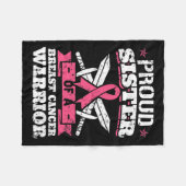 Zuster van borstkanker krijger roze bewustzijn rib fleece deken (Voorkant (Horizontaal))