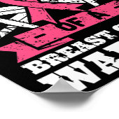 Zuster van borstkanker krijger roze bewustzijn rib poster (Hoek)