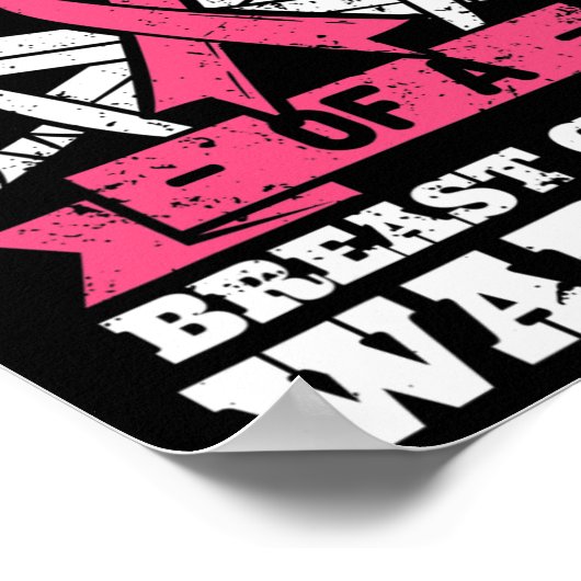 Zuster van borstkanker krijger roze bewustzijn rib poster (Hoek)
