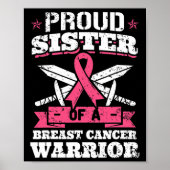 Zuster van borstkanker krijger roze bewustzijn rib poster (Voorkant)