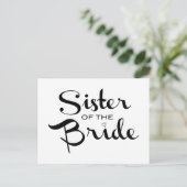 Zuster van Bride Black op White Briefkaart (Staand voorkant)