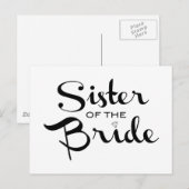 Zuster van Bride Black op White Briefkaart (Voorkant / Achterkant)