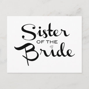 Zuster van Bride Black op White Briefkaart
