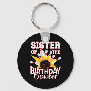 Zuster van de Birthday Bowler Kind Bowling Party Sleutelhanger