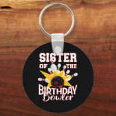 Zuster van de Birthday Bowler Kind Bowling Party Sleutelhanger (Voorkant)