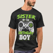 Zuster van de Birthday Boy Matching Video Game Bir T-shirt (Voorkant)