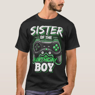 Zuster van de Birthday Boy Matching Video Game Bir T-shirt