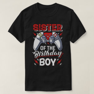 Zuster van de Birthday Boy Matching Video Game Bir T-shirt