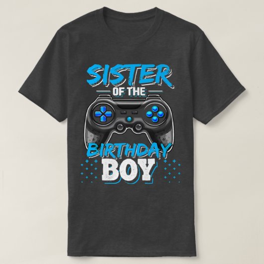 Zuster van de Birthday Boy Matching Video Game Bir T-shirt (Design voorkant)