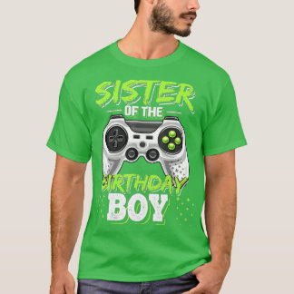Zuster van de Birthday Boy Matching Video Game Bir T-shirt