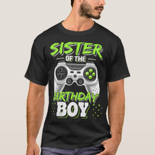 Zuster van de Birthday Boy Matching Video Game Bir T-shirt