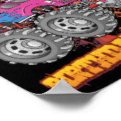 Zuster van de Birthday Boy Monster Truck Birthday Poster (Hoek)