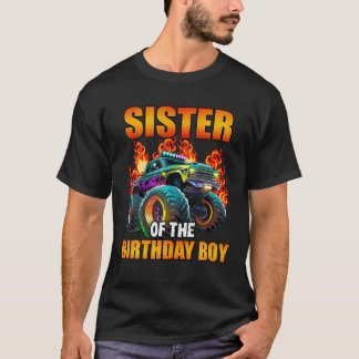 Zuster van de Birthday Boy Monster Truck Birthday T-shirt
