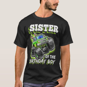 Zuster van de Birthday Boy Monster Truck Birthday T-shirt