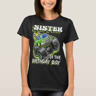 Zuster van de Birthday Boy Monster Truck Birthday T-shirt