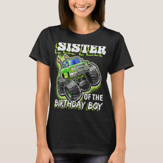 Zuster van de Birthday Boy Monster Truck Birthday T-shirt