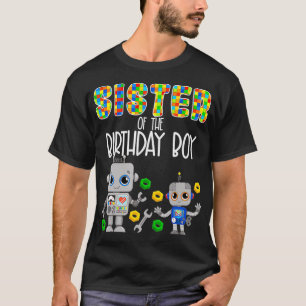 Zuster van de Birthday Boy Robots Party Robotics B T-shirt
