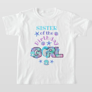 Zuster van de Birthday Girl Dolphin shirt Party