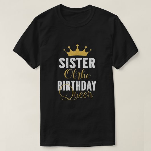 Zuster van de Birthday Queen Girls T-shirt (Design voorkant)