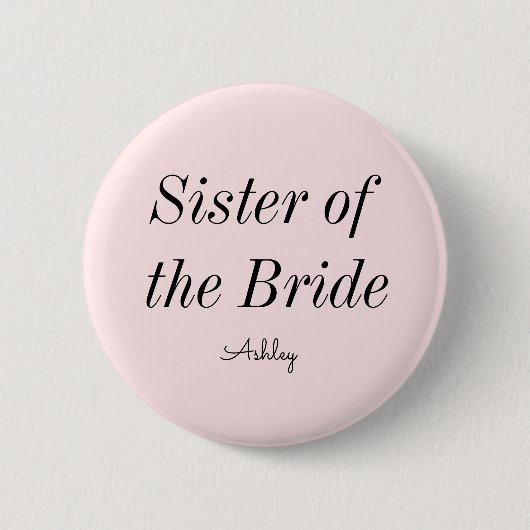 Zuster van de Bride Blush Pink Button (Voorkant)