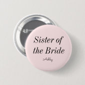Zuster van de Bride Blush Pink Button (Voorkant /achterkant)