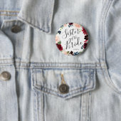 Zuster van de Bride | Bourgogne Bouquet Weddenscha Ronde Button 5,7 Cm (In situ)